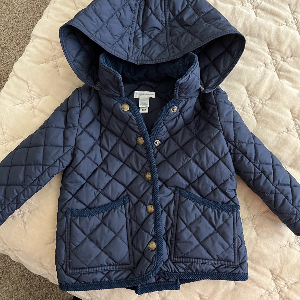 Kids Quilted Navy Jacket